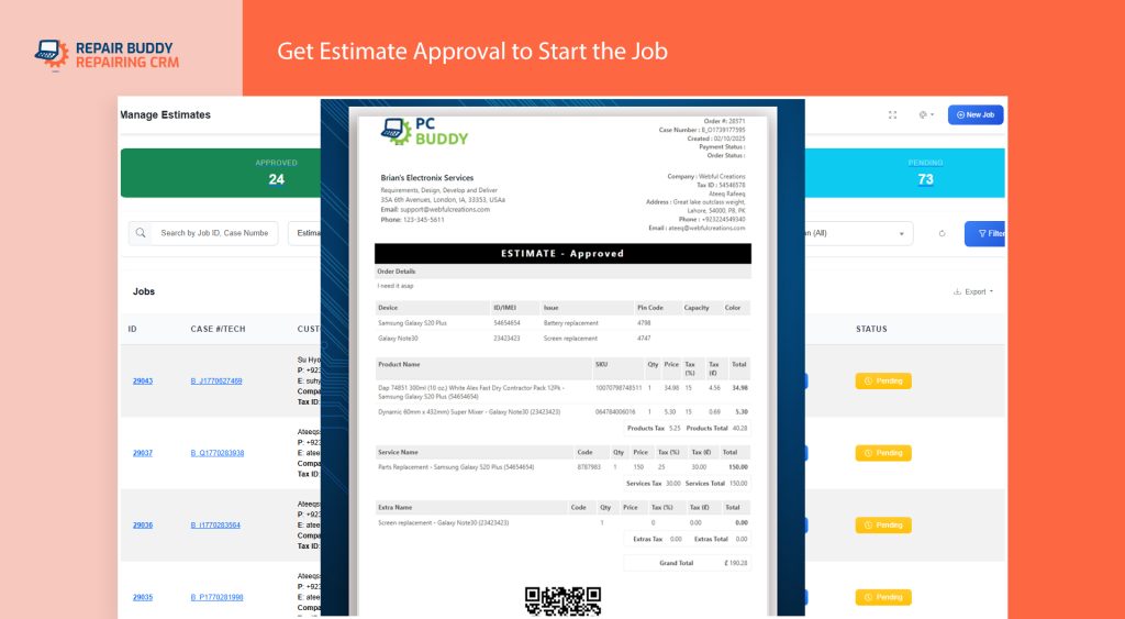 get estimate approval fast and start job automatically